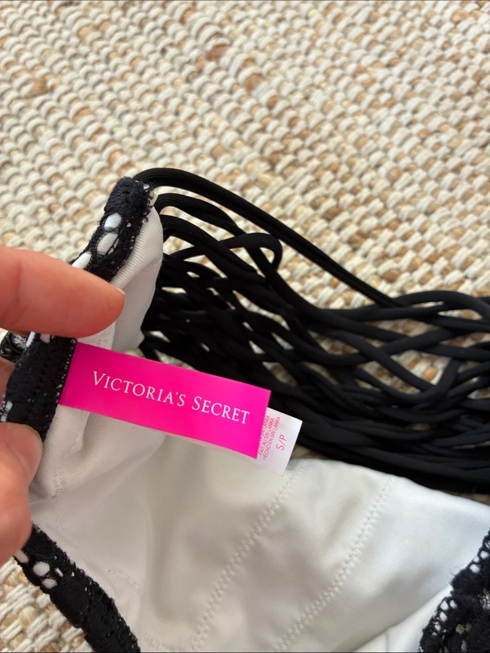 Victoria's Secret Black Floral Lace Swimsuit